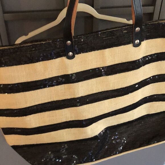 Muche et Muchette Jute and sequins large tote bag. - Picture 4 of 8